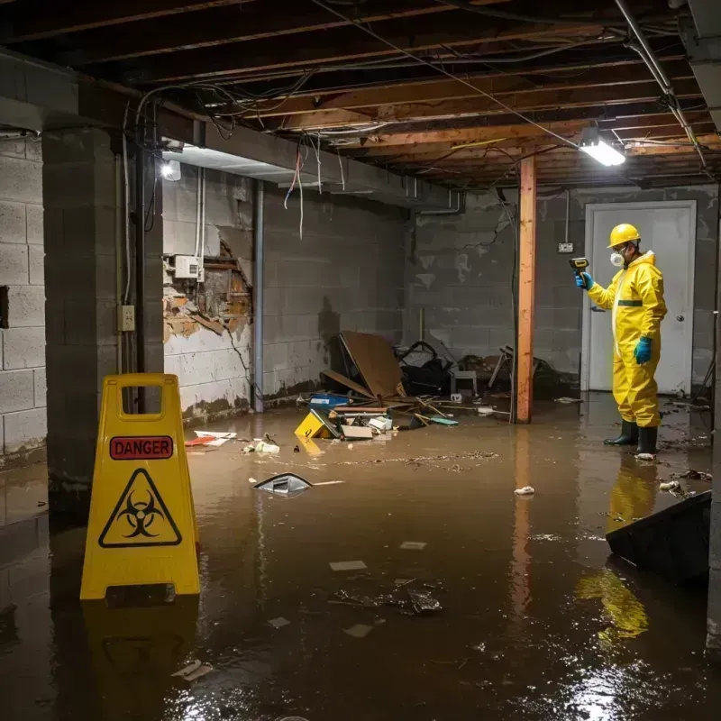 Flooded Basement Electrical Hazard in Bethlehem, WV Property